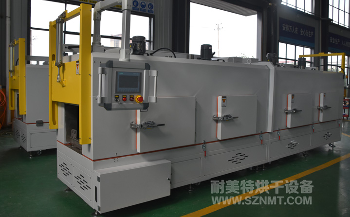 新能源汽車電機產(chǎn)品涂膠后膠水固化熱套冷卻通道加熱隧道爐